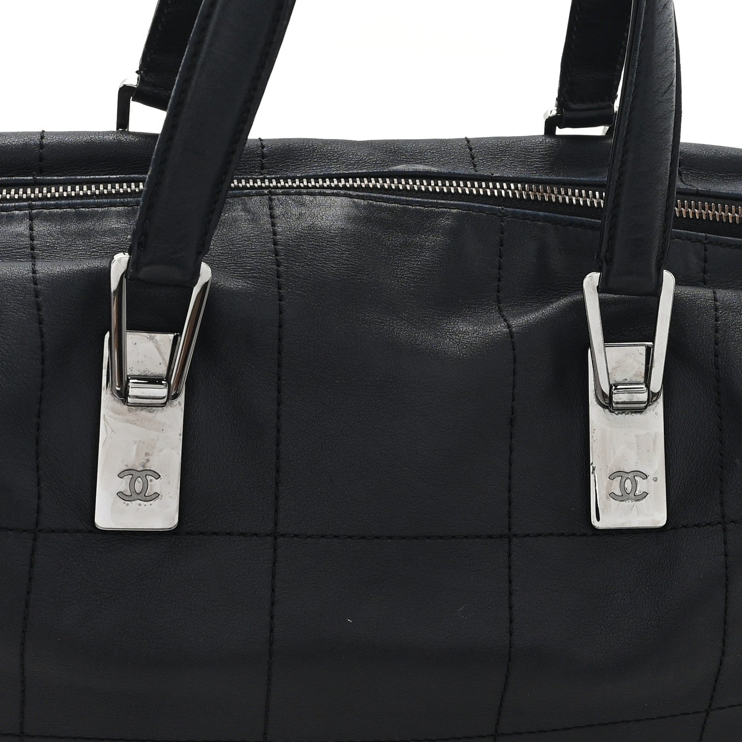 Chanel Lambskin Square Stitched Large Tote  Black 8 of 12