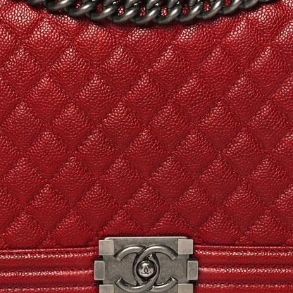 Chanel Caviar Quilted New Medium Boy Flap Dark Red 8 of 11