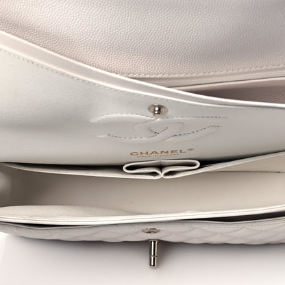 Chanel Caviar Quilted Medium Double Flap White 5 of 12