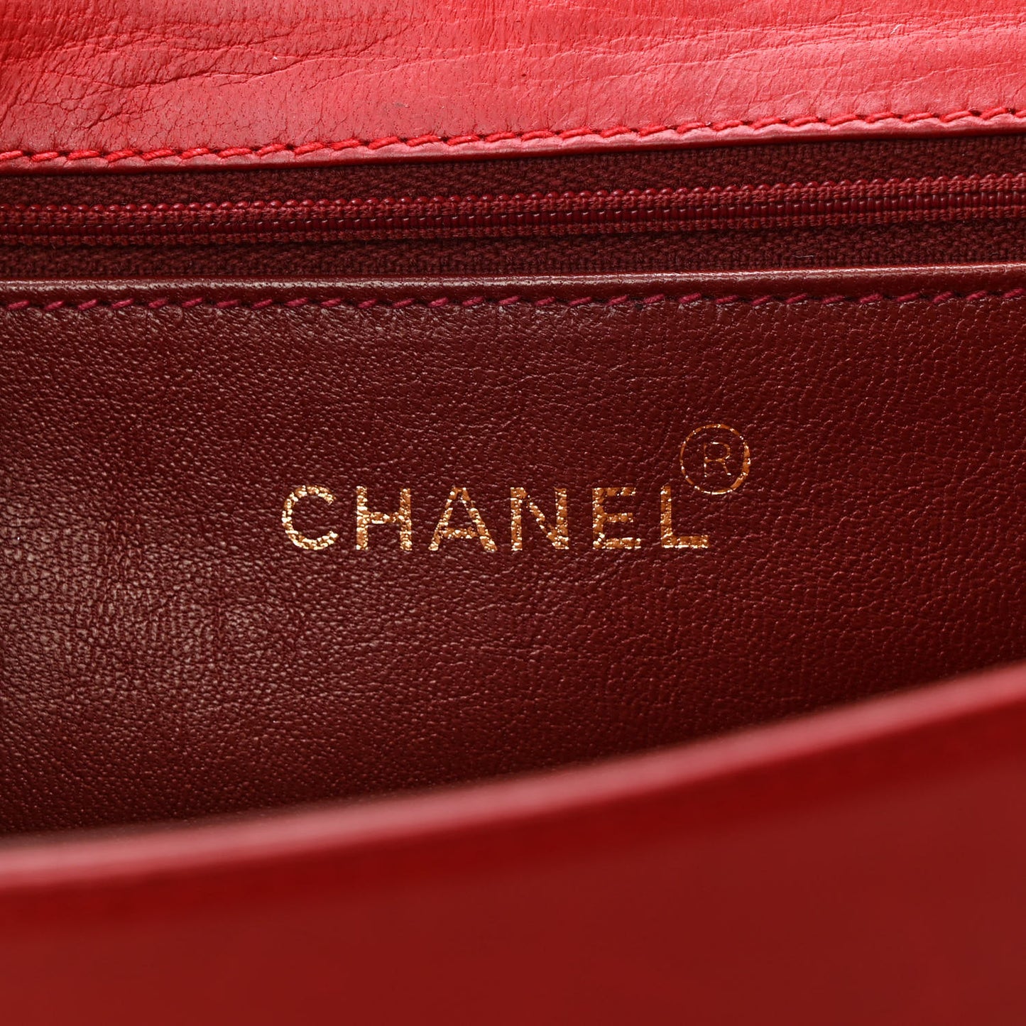 Lambskin Quilted Small Single Flap Red