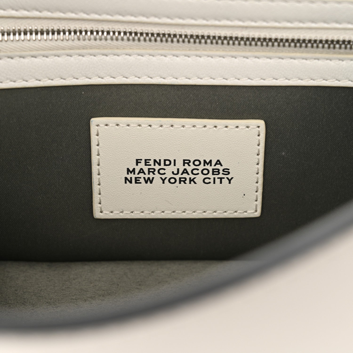 Fendi X MARC JACOBS Nappa Logo Medium Baguette White 6 of 14