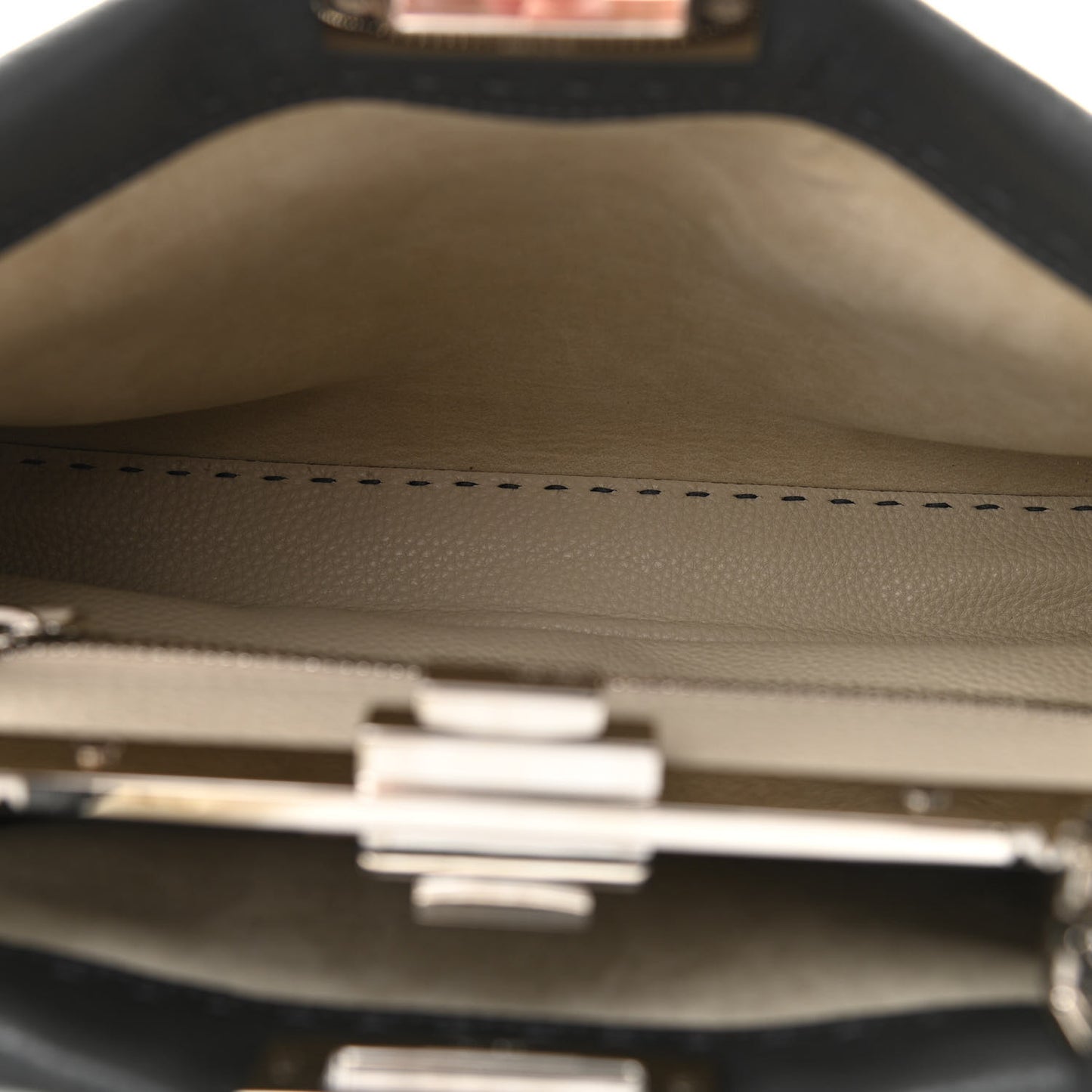 Cuoio Romano Selleria Bi-Color Medium Peekaboo Iconic Satchel Asfalto Latte
