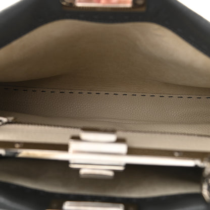 Fendi Cuoio Romano Selleria Bi-Color Medium Peekaboo Iconic Satchel Asfalto Latte 5 of 9