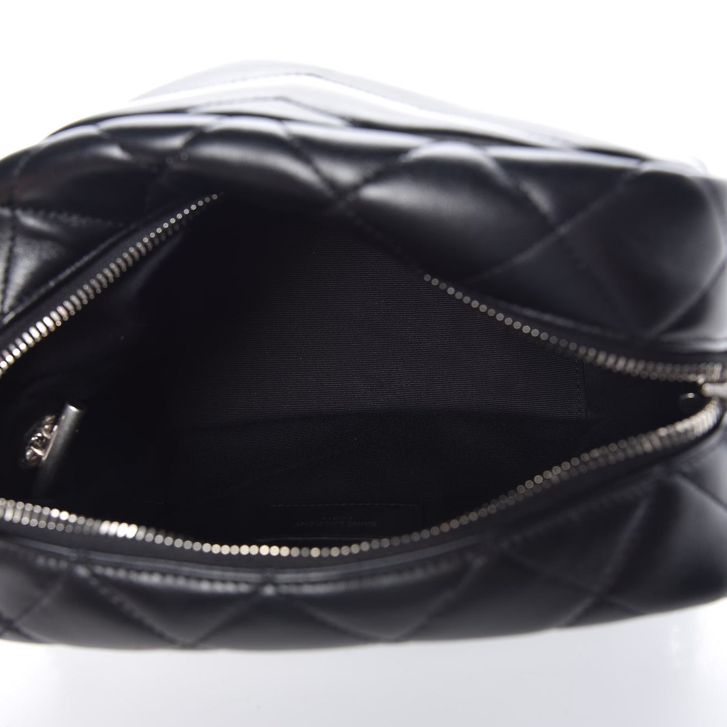 Calfskin Y Quilted Monogram Small Loulou Bowling Bag Black