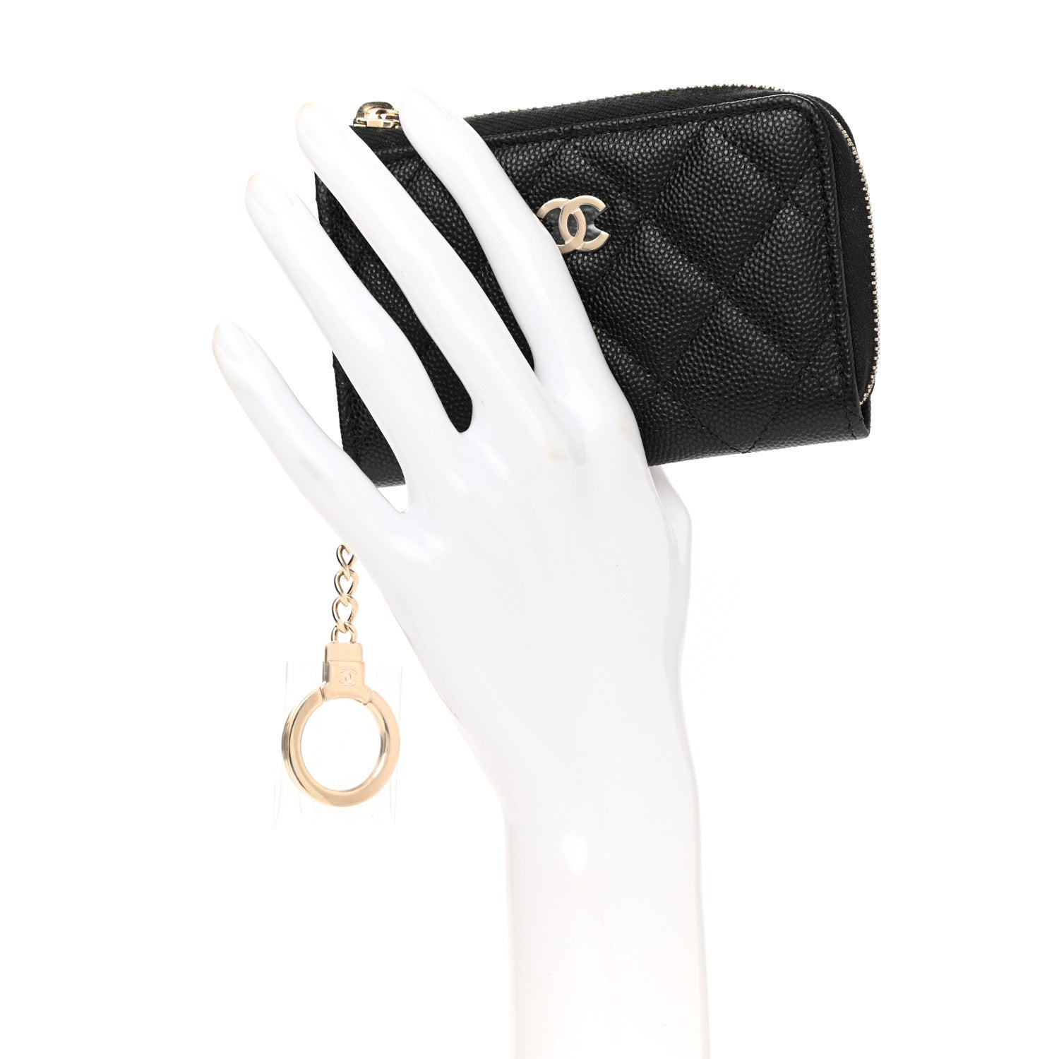 Chanel Caviar Quilted Zipped Key Holder Case Black 2 of 8