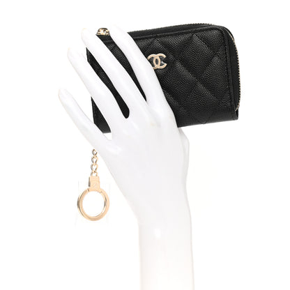Chanel Caviar Quilted Zipped Key Holder Case Black 2 of 8