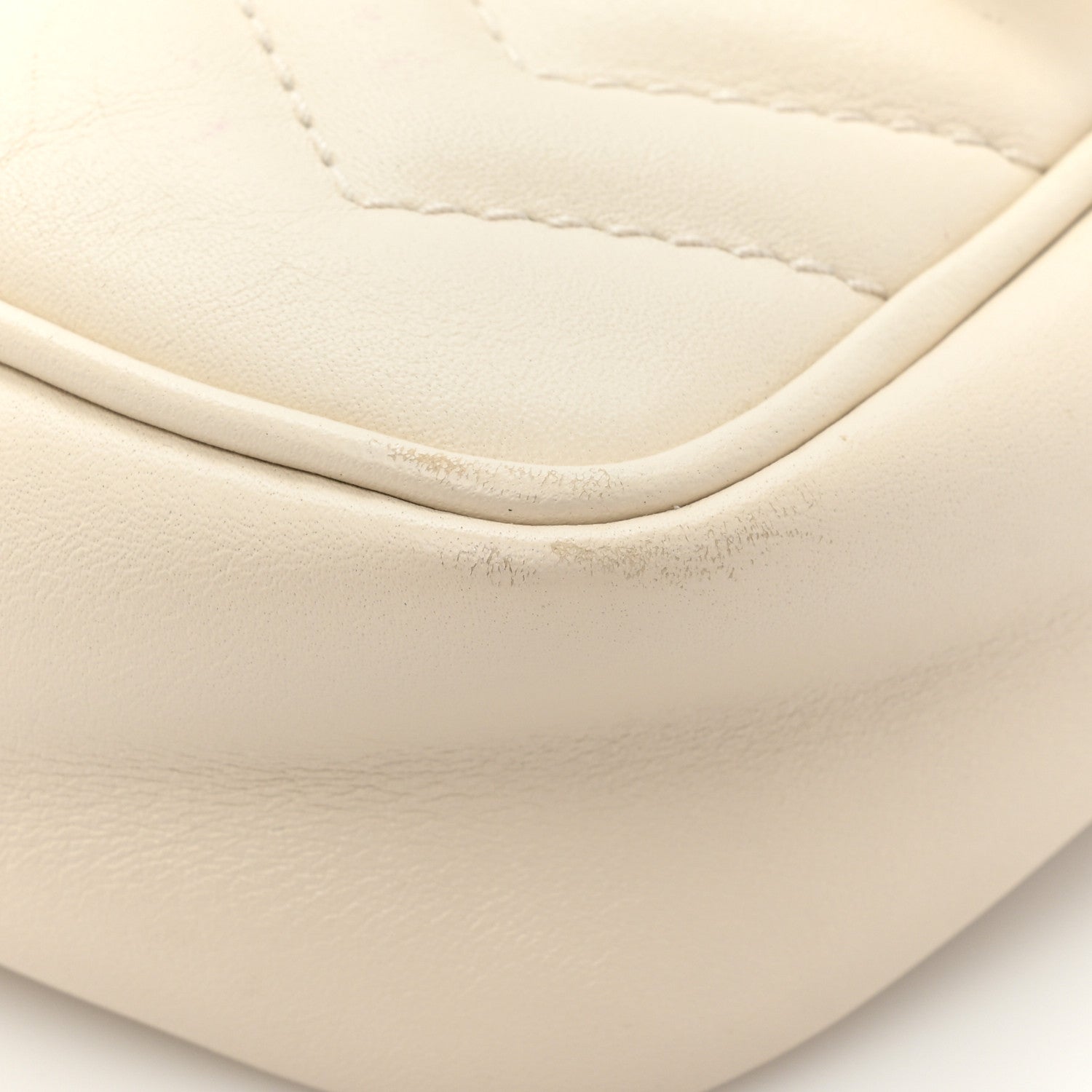 Gucci Calfskin Matelasse Super Mini GG Marmont Shoulder Bag White 11 of 18