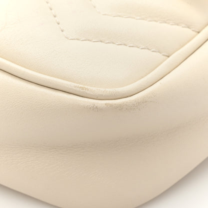 Gucci Calfskin Matelasse Super Mini GG Marmont Shoulder Bag White 11 of 18