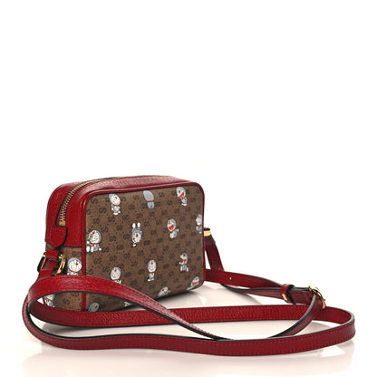 Gucci X DORAEMON Mini Vintage GG Supreme Monogram Camera Bag Beige Cherry Red 3 of 10