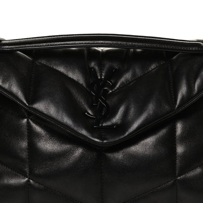 Saint Laurent Lambskin Quilted Small Loulou Puffer Monogram Chain Satchel Black 7 of 9