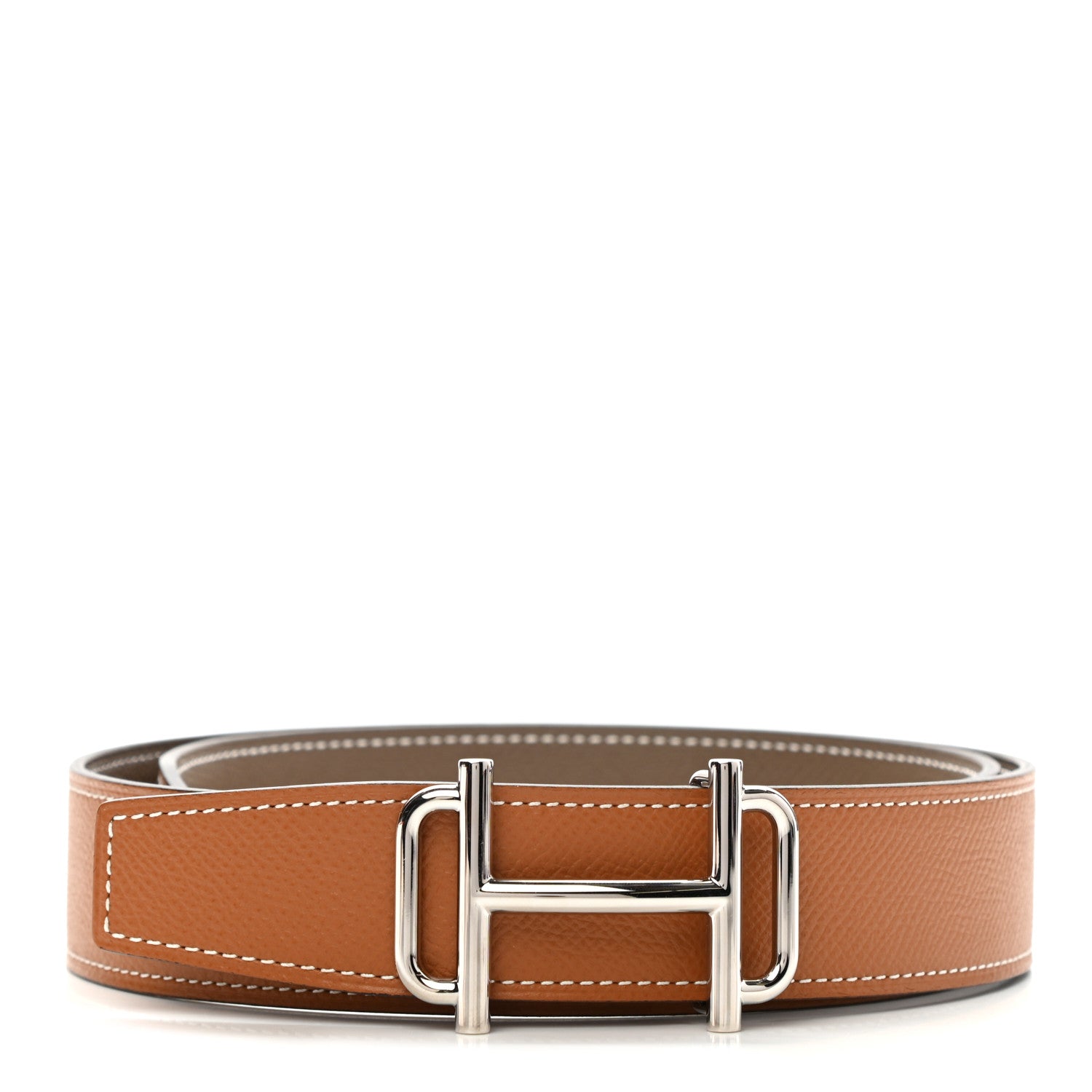 Hermes Epsom 32mm Gamma Belt 75 Gold Etoupe 1 of 6