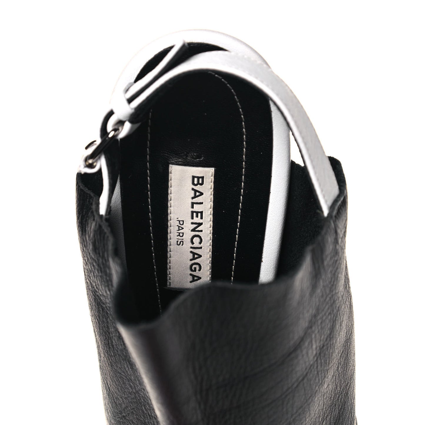 Veau Papier Wedge Sandals 41 Black White