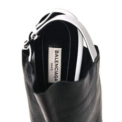 Balenciaga Veau Papier Wedge Sandals 41 Black White 7 of 11