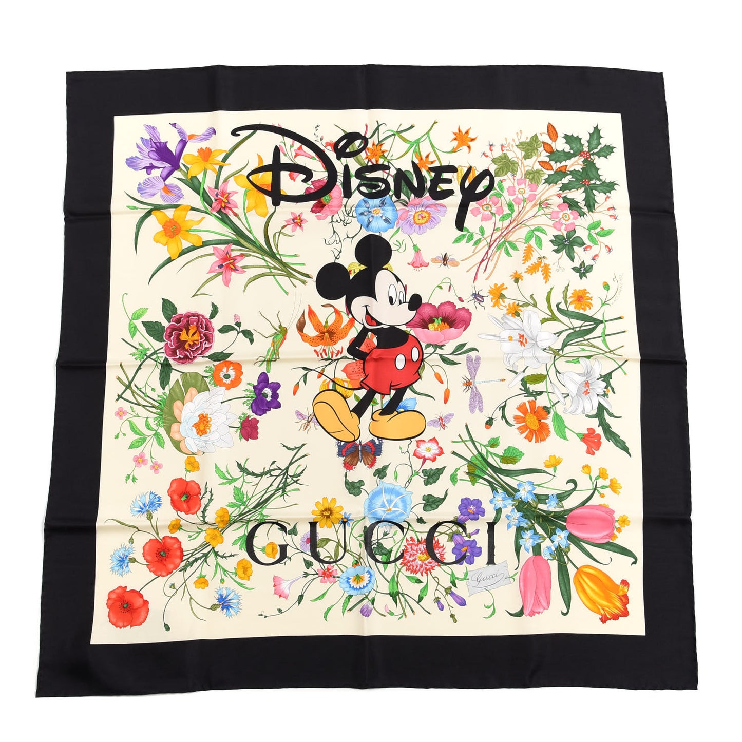 X DISNEY Silk Scarf Black