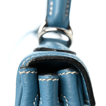 Hermes Taurillon Clemence Kelly Retourne 28 Bleu Jean 12 of 14