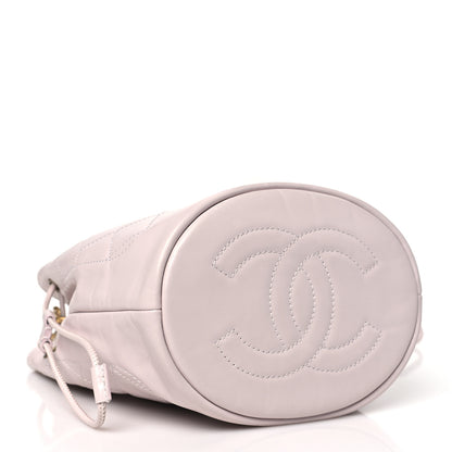 Chanel Shiny Aged Calfskin CC Chain Drawstring Bag Light Purple 4 of 10