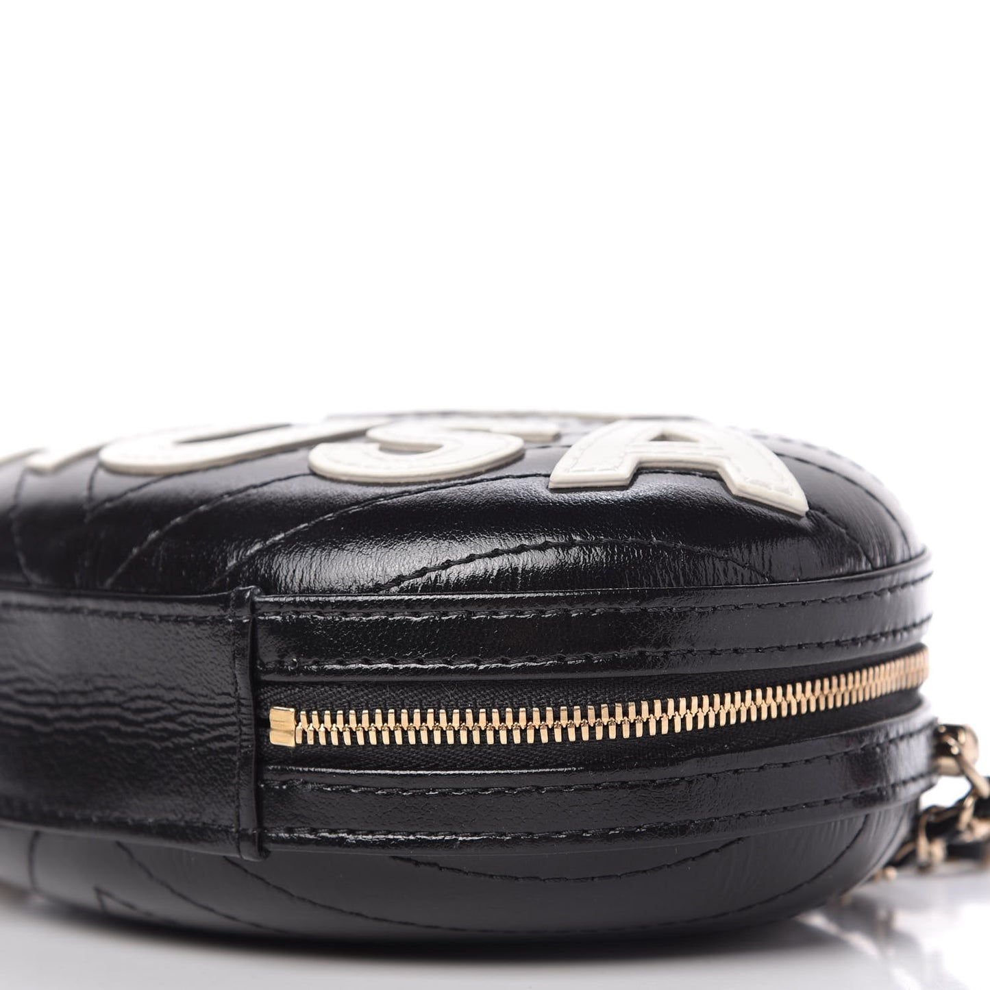 Lambskin Embroidered Chevron Quilted La Pausa Tassel Clutch Black