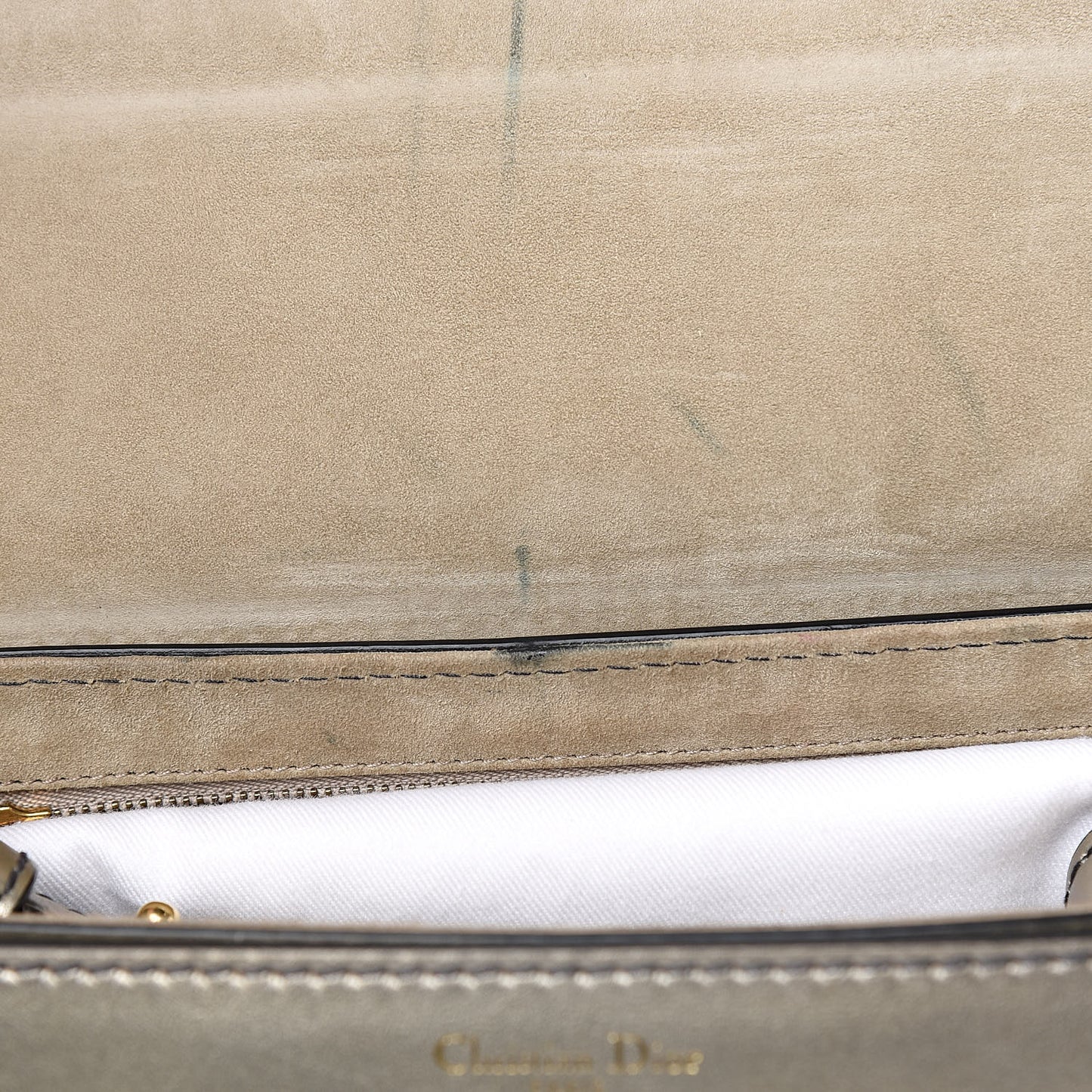 Metallic Smooth Calfskin Dio(r)evolution Flap Bag Gold