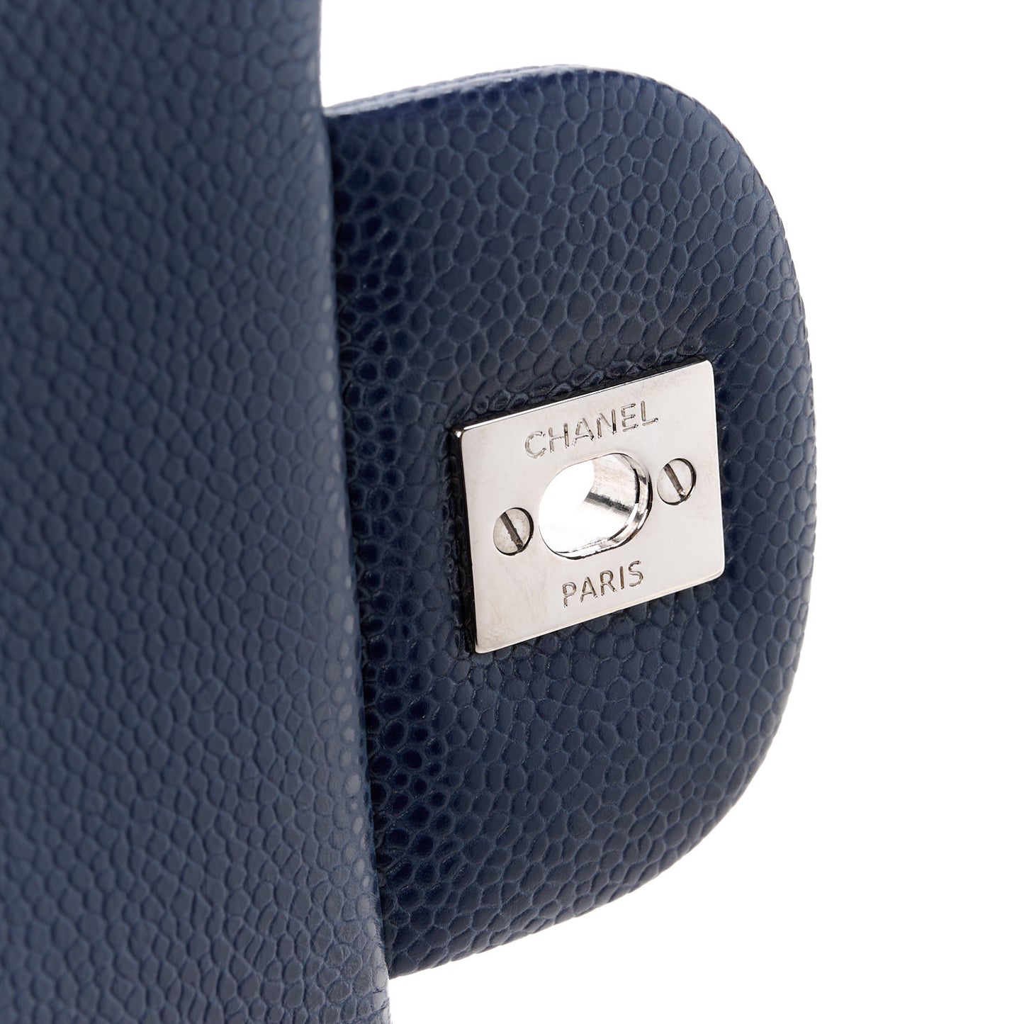 Caviar Quilted Maxi Double Flap Navy Blue