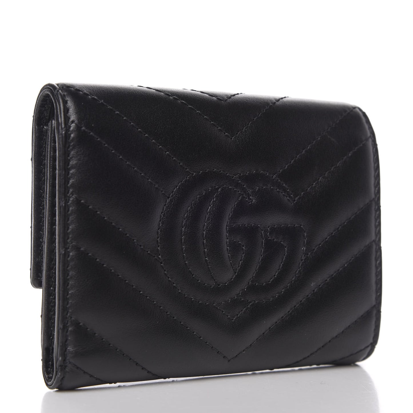 Calfskin Matelasse GG Marmont Wallet Black
