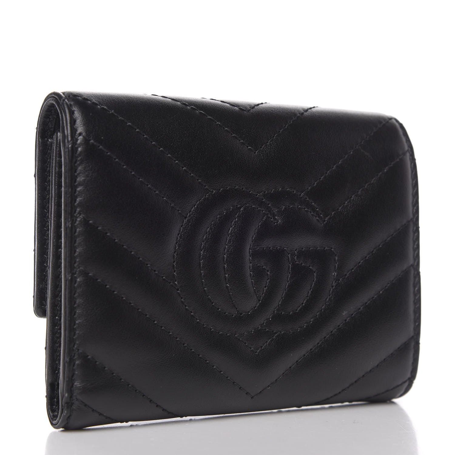 Gucci Calfskin Matelasse GG Marmont Wallet Black 3 of 8