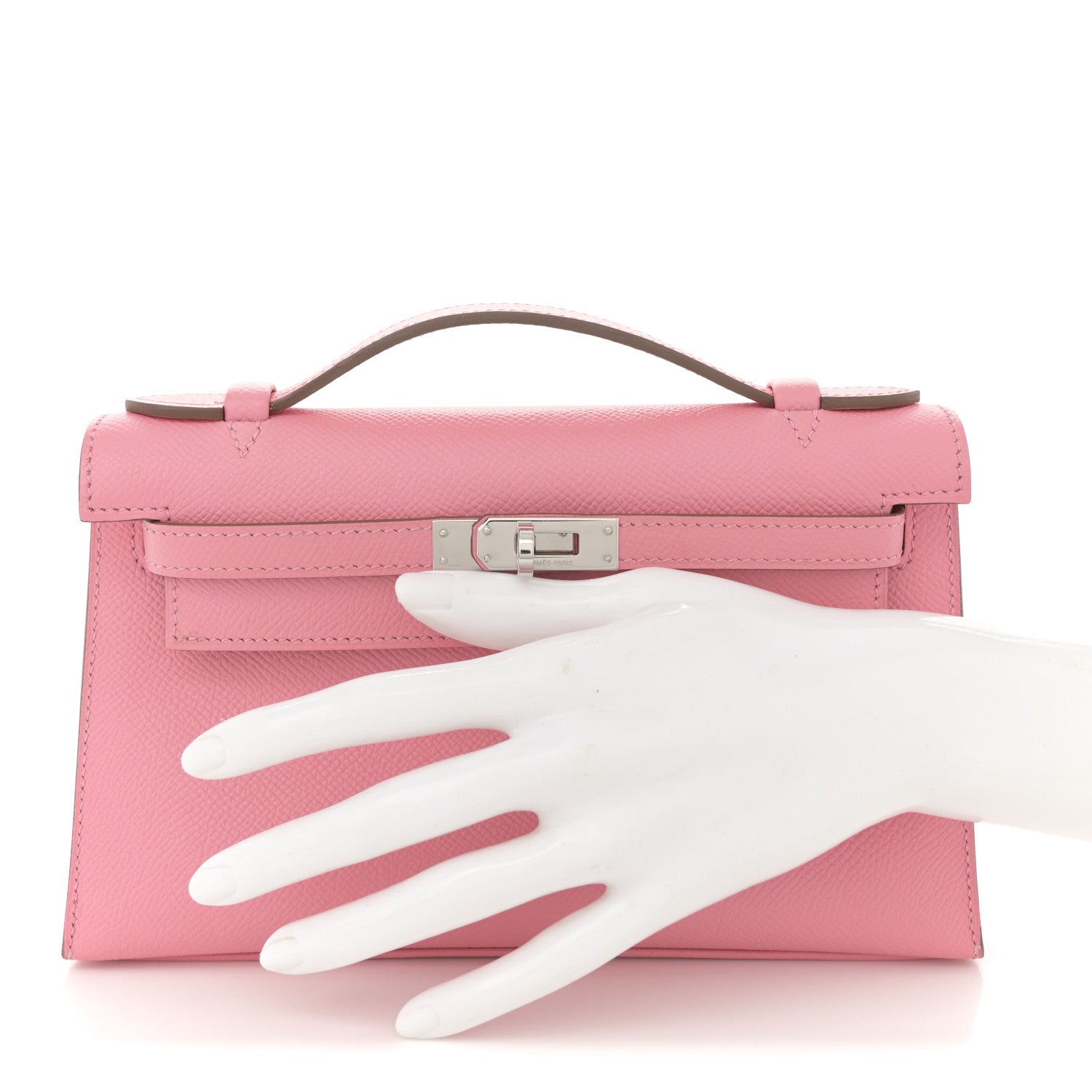 Hermes Epsom Kelly Pochette Clutch Rose Confetti 2 of 7
