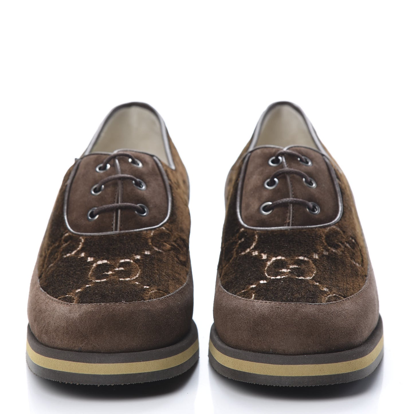 Velvet GG Monogram Thompson Derby Loafers 37 Vintage Cocoa Brown