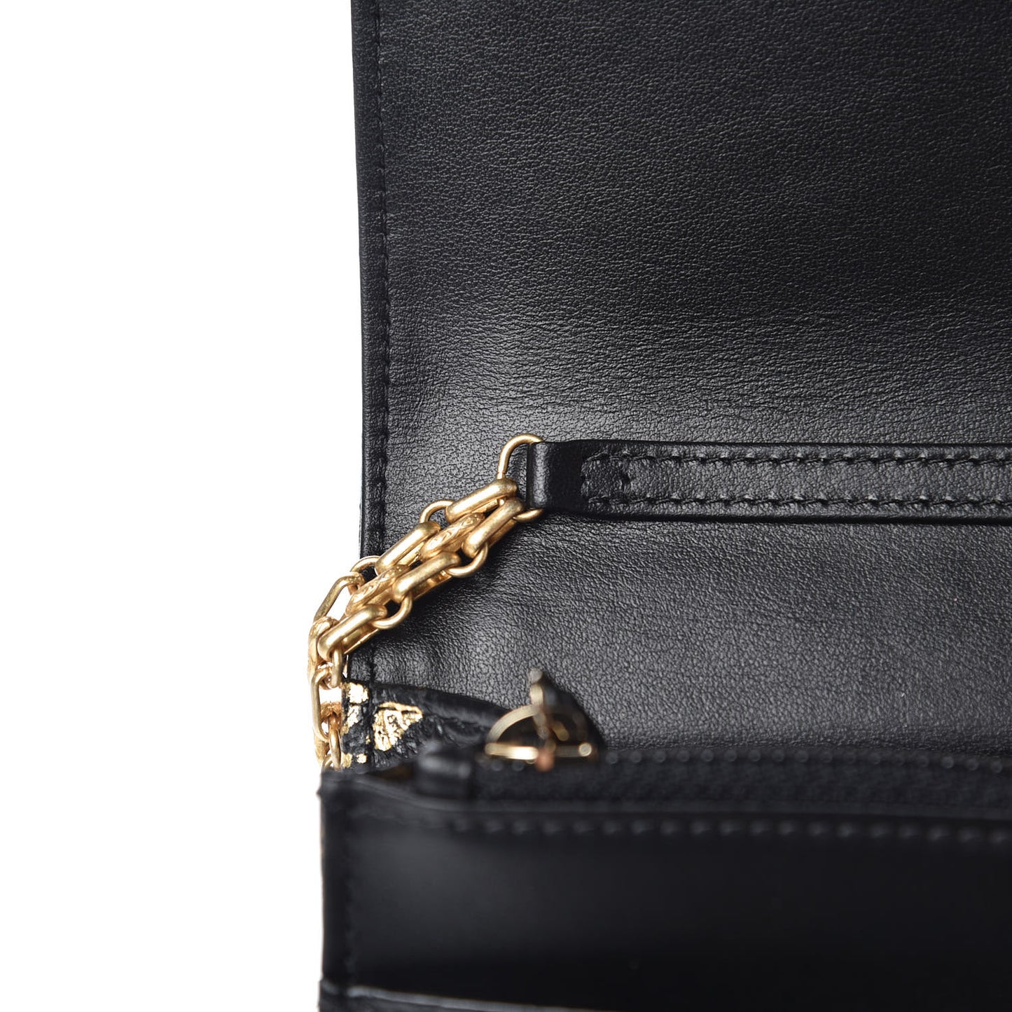Calfskin Crocodile Embossed Graffiti 2.55 Cocodile Reissue Wallet On Chain WOC Black Gold