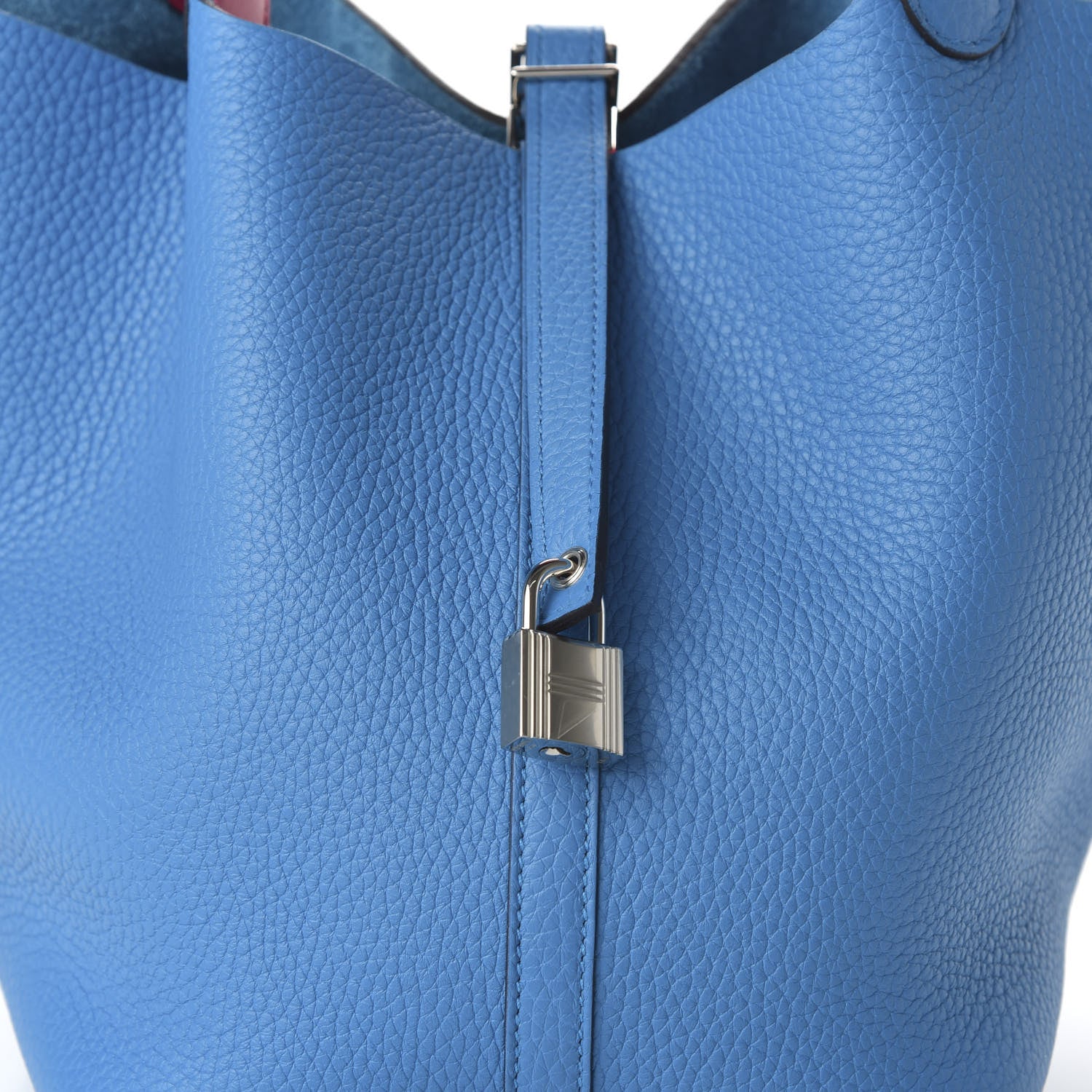 Hermes Taurillon Clemence Swift Eclat Picotin Lock 22 MM Bleu Frida Rose Mexico 9 of 10