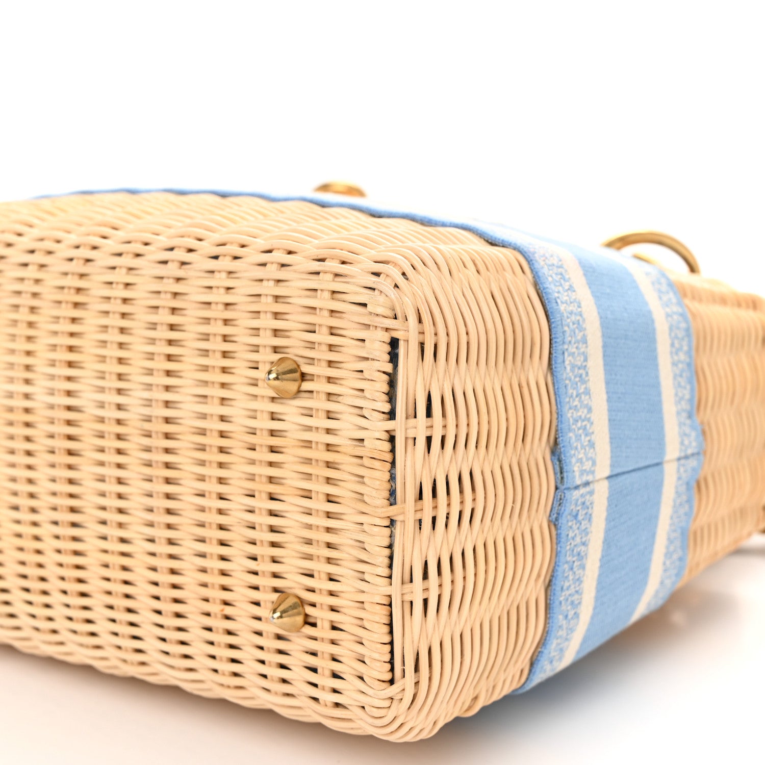 Christian Dior Wicker Oblique Medium Lady Dior Bag Cornflower Blue 9 of 12