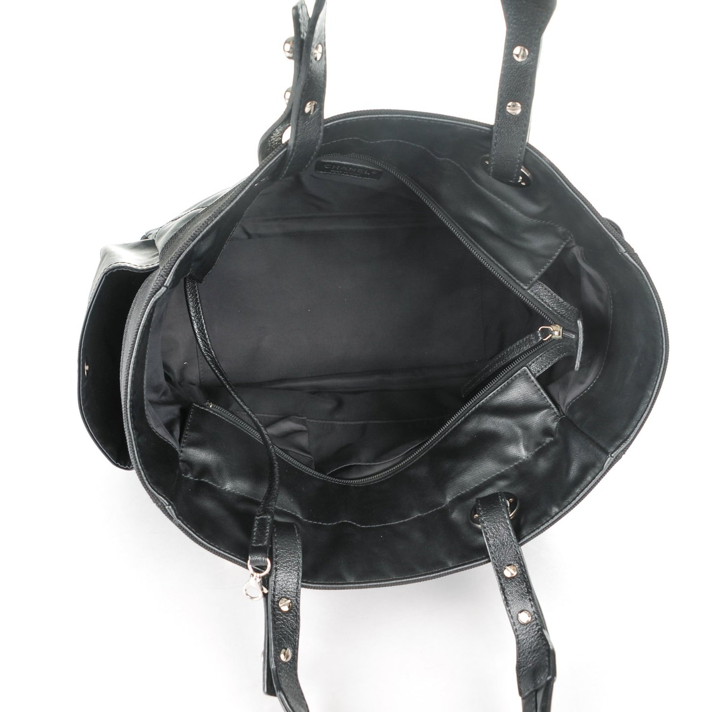 Coated Canvas Large Paris Biarritz Tote Black