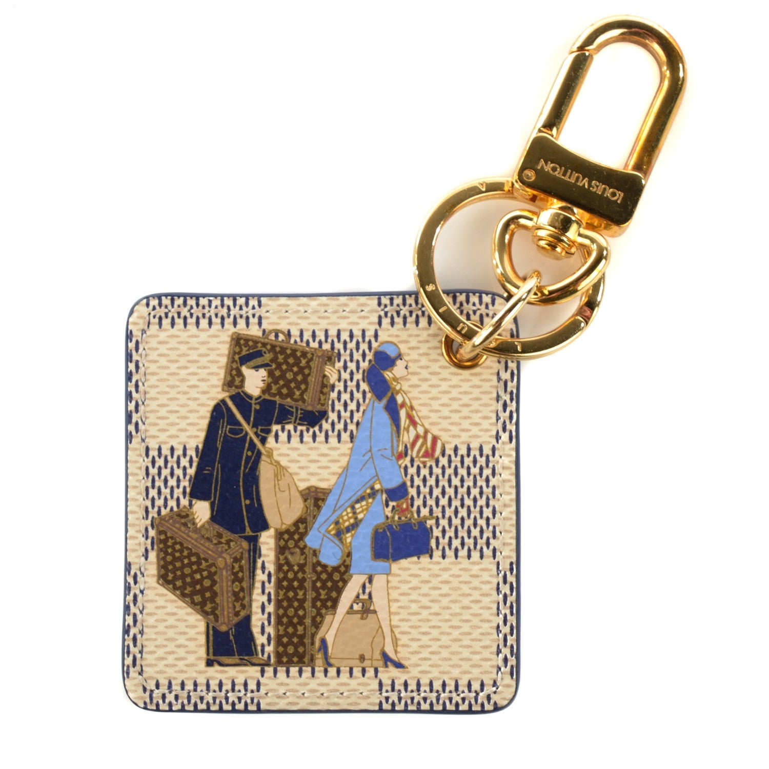 Louis Vuitton Damier Azur Illustre Groom Key Holder 1 of 6