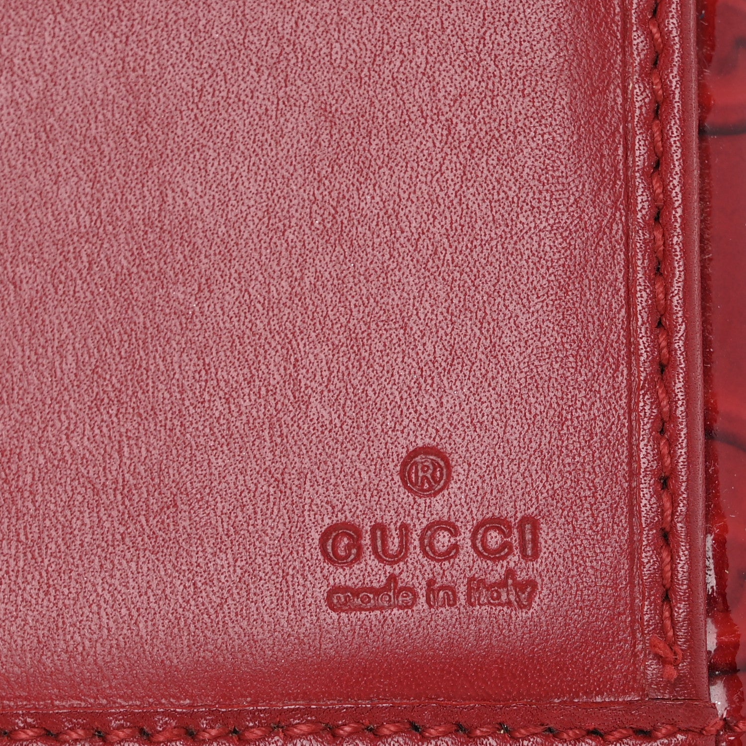 Gucci Patent Guccissima Heart Continental Wallet Red 6 of 11