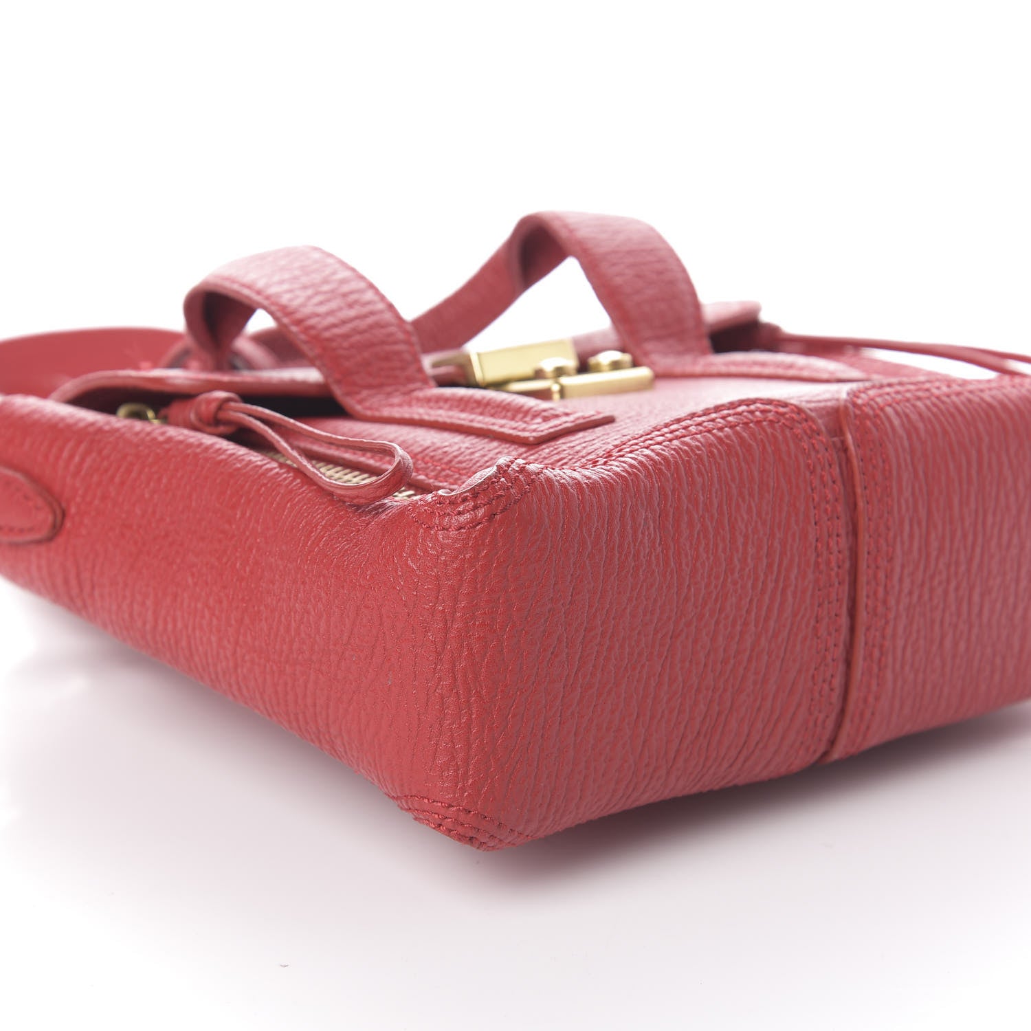 3.1 Phillip Lim 3.1 Textured Calfskin Mini Pashli Satchel Red 8 of 9