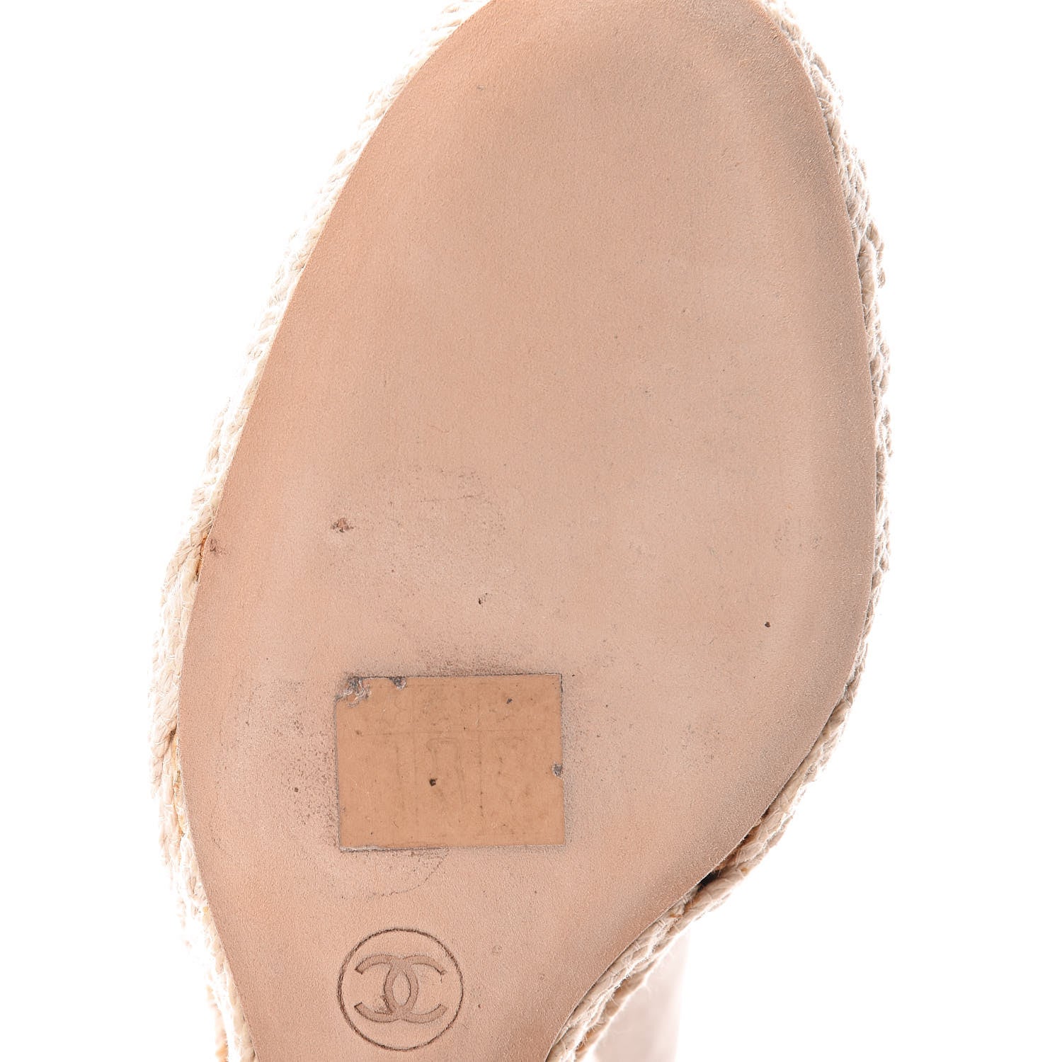 Chanel Suede Cap Toe CC Wedge Espadrilles 37 Grey Black 10 of 21