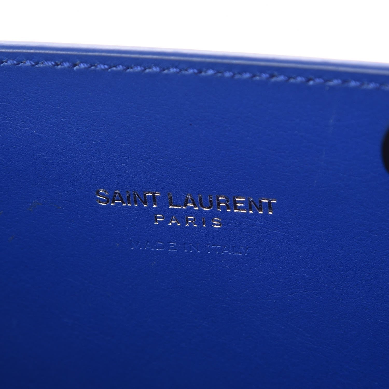 Saint Laurent Calfskin Crocodile Embossed Nano Sac De Jour Royal Blue 6 of 7
