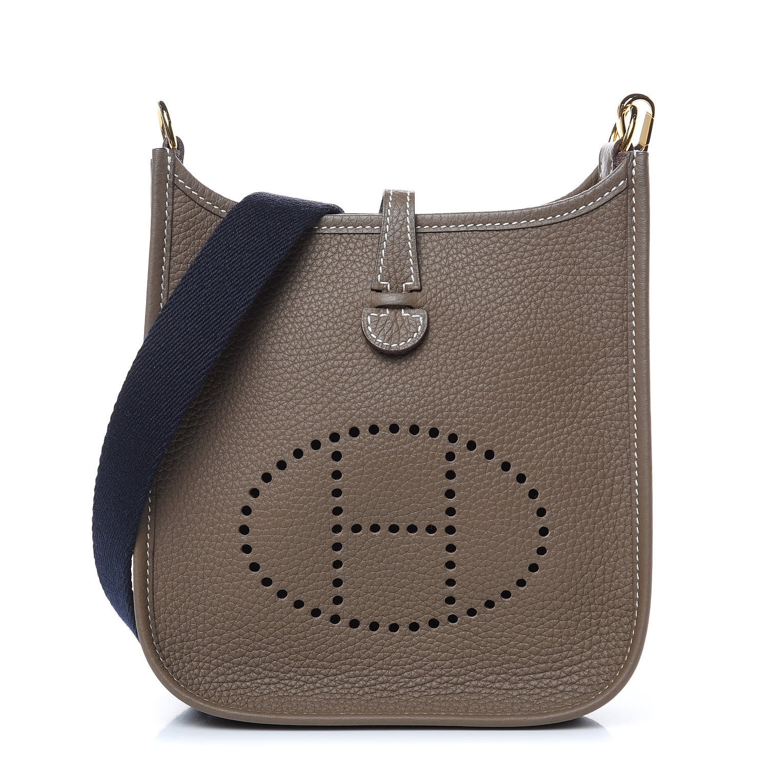 Hermes Taurillon Clemence Amazone Evelyne TPM Etoupe Bleu Indigo 1 of 10