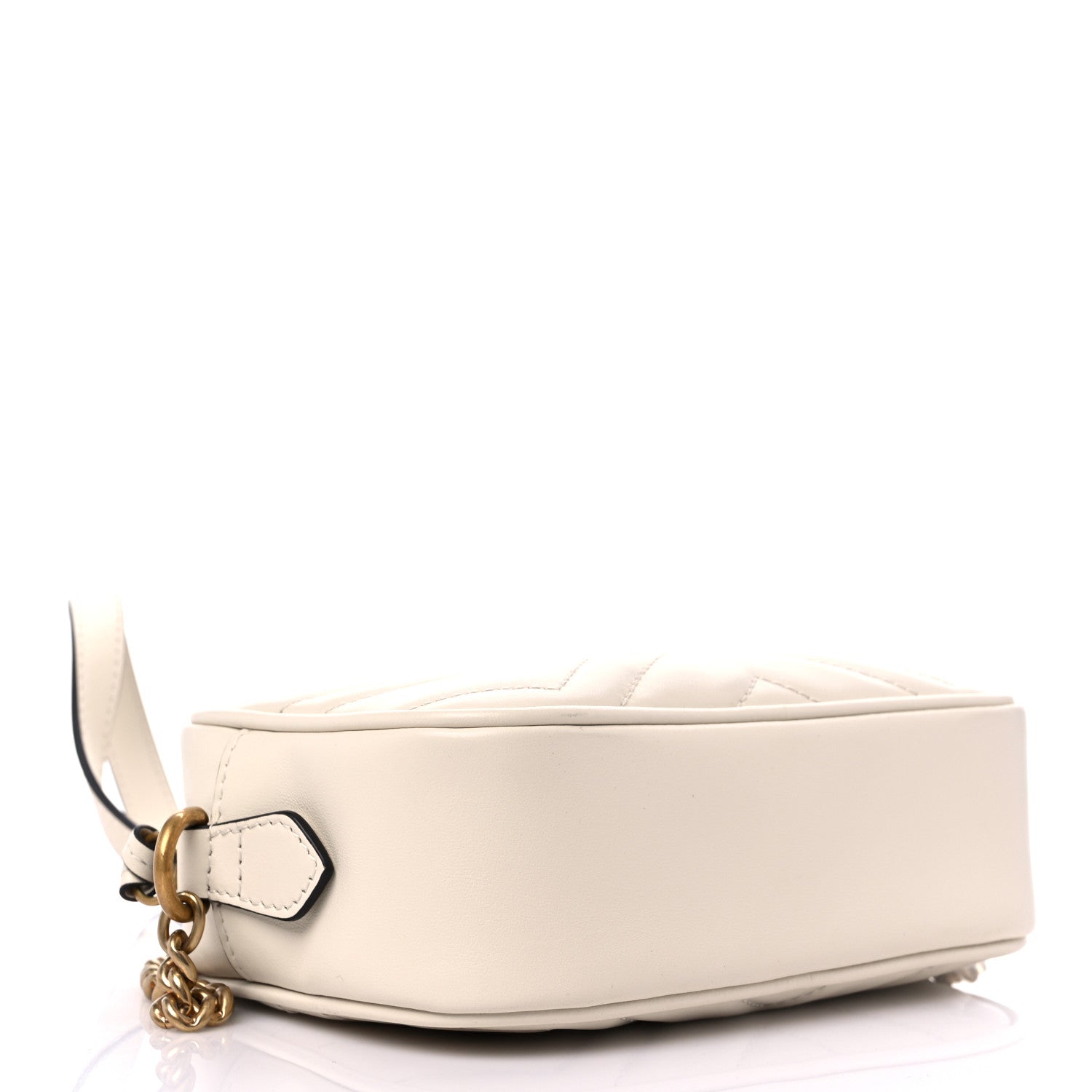 Gucci Calfskin Matelasse Mini GG Marmont Chain Shoulder Bag White 4 of 11