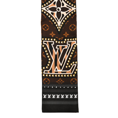 Louis Vuitton Silk Monogram LV World Bandeau Brown 2 of 4