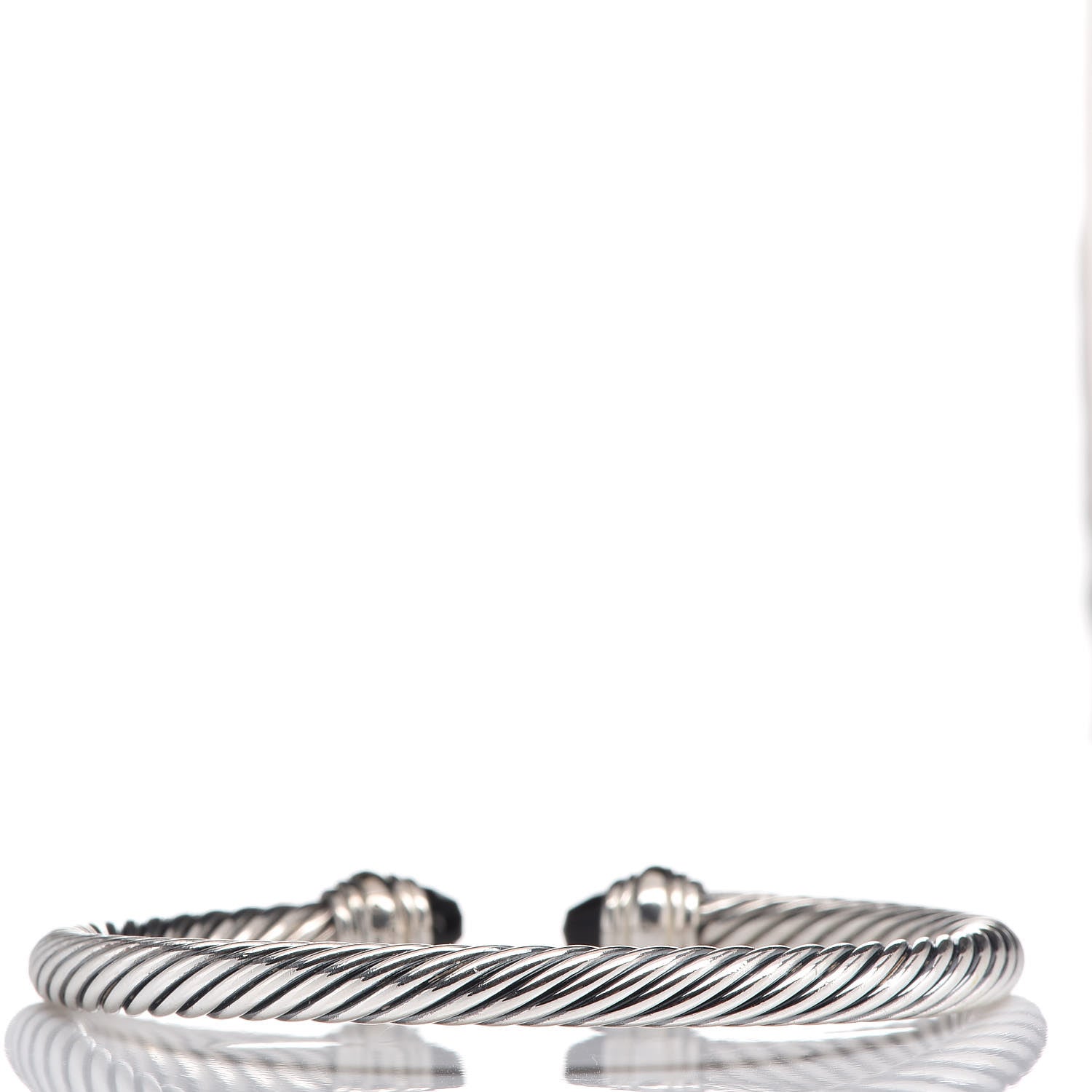 David Yurman Sterling Silver 14K Yellow Gold Black Onyx 5mm Cable Classics Bracelet 3 of 4