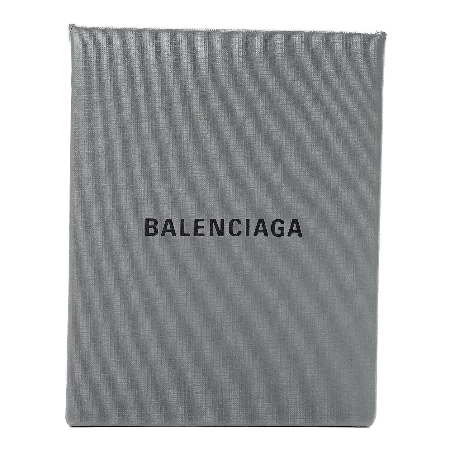 Squared Calfskin Logo Shopping Envelope Clutch Balenciaga Grey