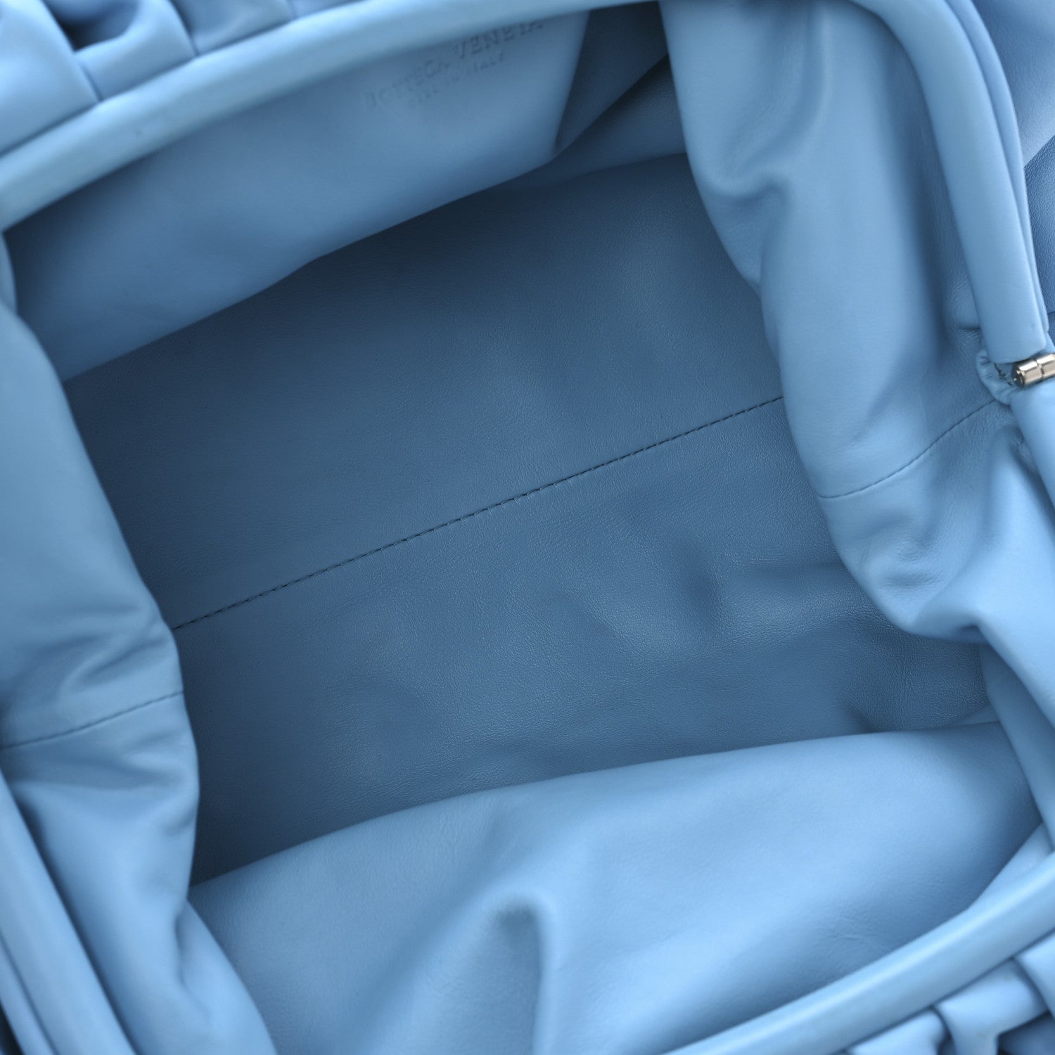 Bottega Veneta Smooth Butter Calf The Pouch Oversized Clutch Sky Blue 5 of 13