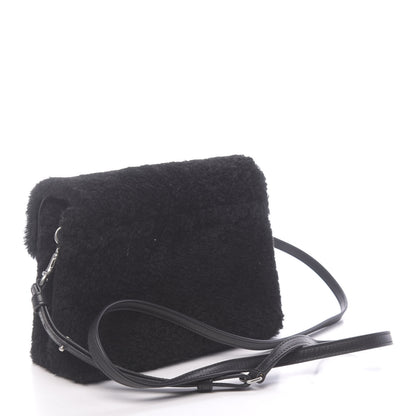 Saint Laurent Shearling Toy Loulou Shoulder Bag Black 3 of 9