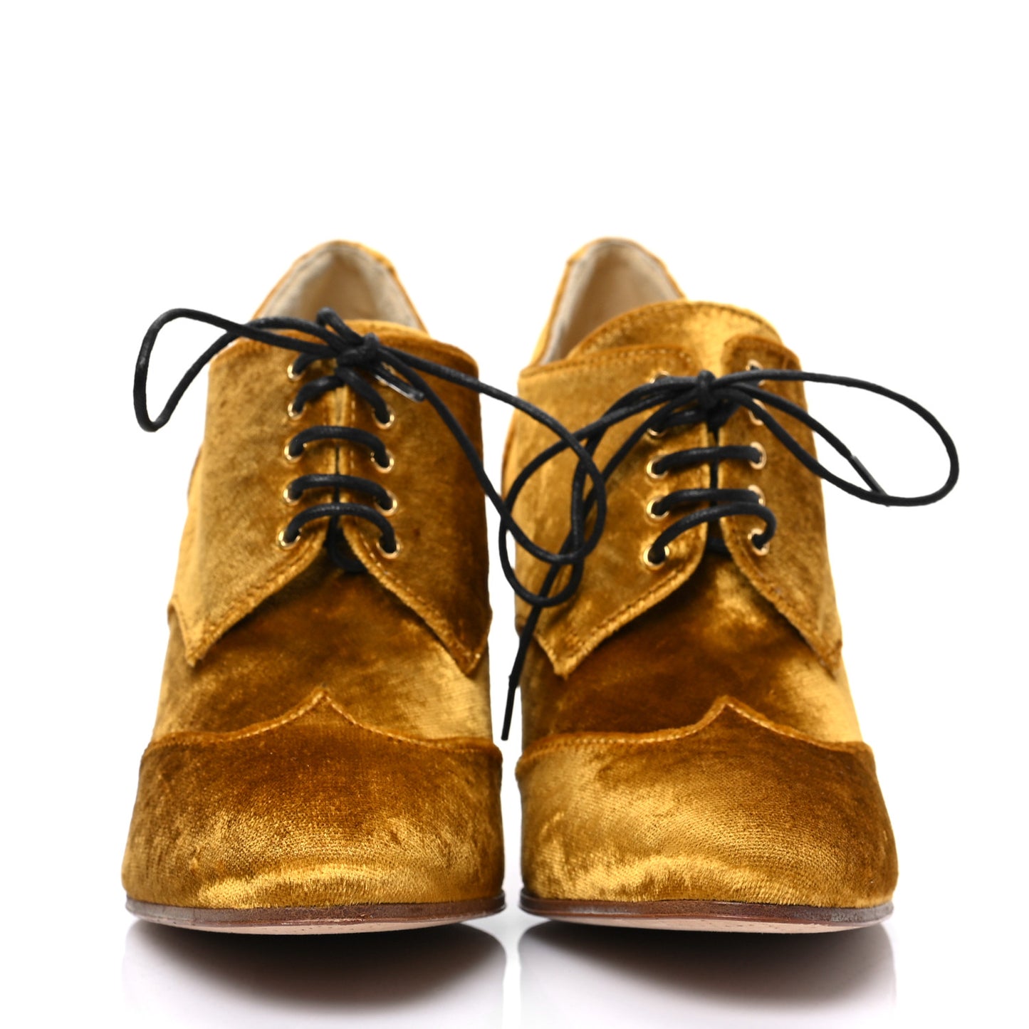 Velvet CC Lace Up Ankle Boots 37.5 Gold