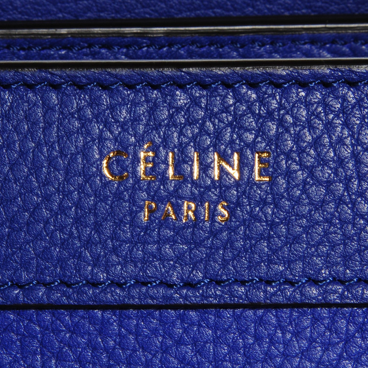Celine Drummed Calfskin Nano Luggage Indigo 6 of 9