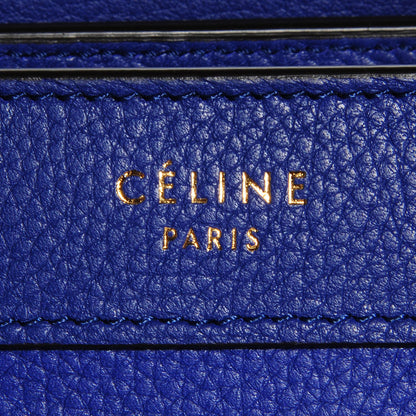 Celine Drummed Calfskin Nano Luggage Indigo 6 of 9