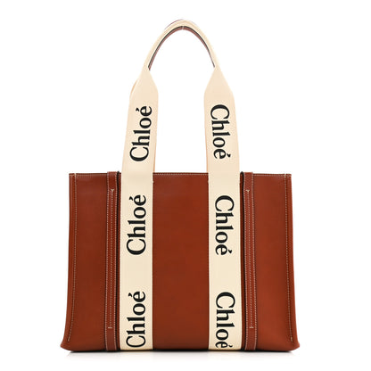 Chloe Calfskin Medium Woody Ribbon Tote Sepia Brown 1 of 11