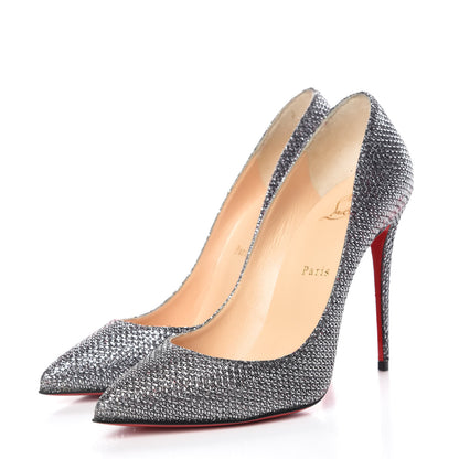 Christian Louboutin Glitter Diams Pigalle Follies 100 Pumps 40 Antic Silver 3 of 8