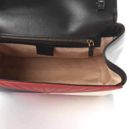 Gucci Calfskin Bamboo Trapuntata Queen Margaret Top Handle Bag Blue Agata Hibiscus Red Mystic White Sugar Pink 5 of 10