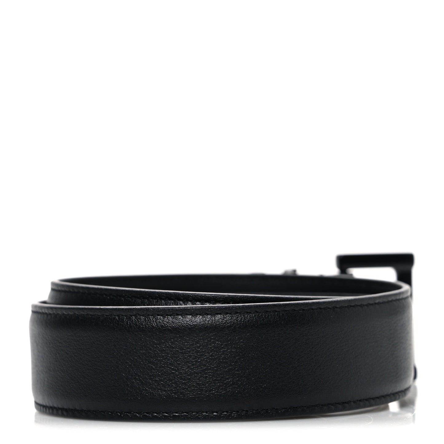 Box Laque Monochrome Monogram Square Buckle Belt 70 28 Black